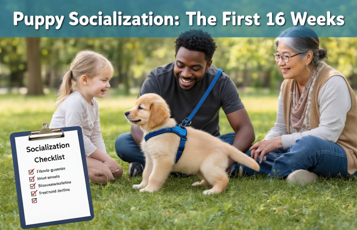 Puppy Socialization Checklist: Milestones to Hit Before 16 Weeks