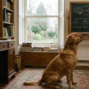a dog with perked ears and a questioning head tilt, ready to learn.